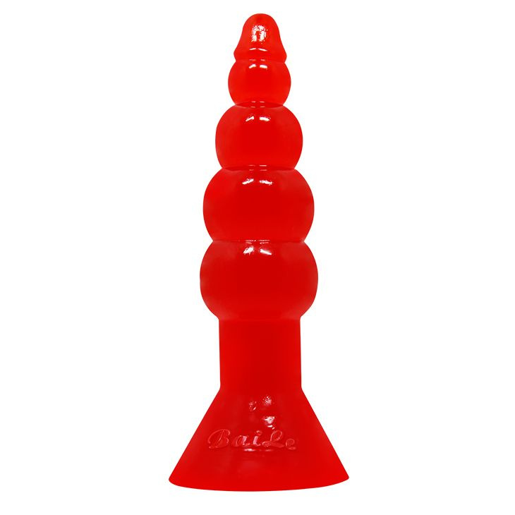 Красная анальная пробка-елочка с присоской - 17 см. купить в секс шопе