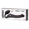 Черный безремневой вибрострапон Silicone Bendable Strap-On M купить в секс шопе