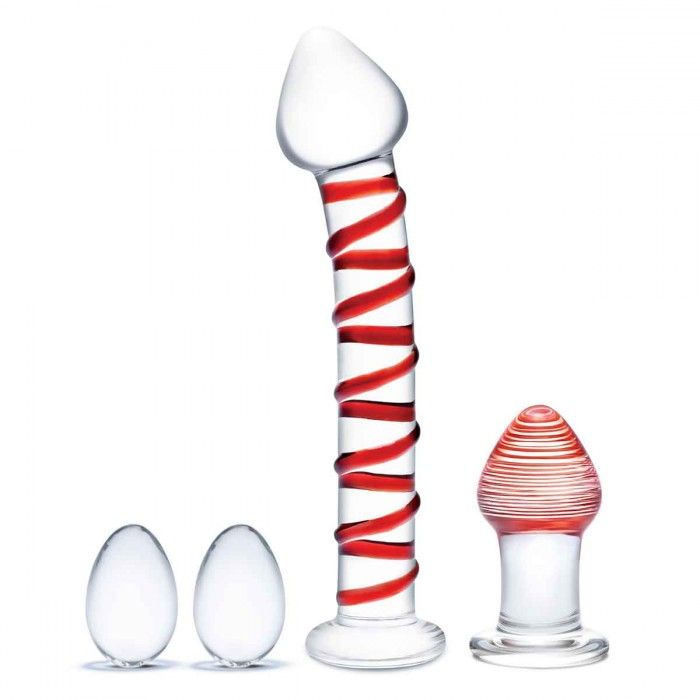 Набор из 4 стеклянных предметов Mr. Swirly Set купить в секс шопе
