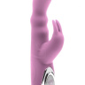 Розовый вибратор Silicone Bunny с клиторальным отростком - 16,5 см. купить в секс шопе