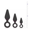Набор из 3 черных анальных пробок Pointy Plug Set купить в секс шопе