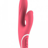 Розовый вибратор HIKY Rabbit с клиторальным отростком с функцией всасывания - 23 см. купить в секс шопе