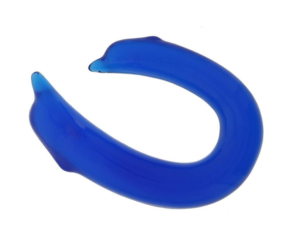 Двусторонний фаллоимитатор DOUBLE ENDED DOLPHIN CLEAR BLUE - 28,9 см. купить в секс шопе