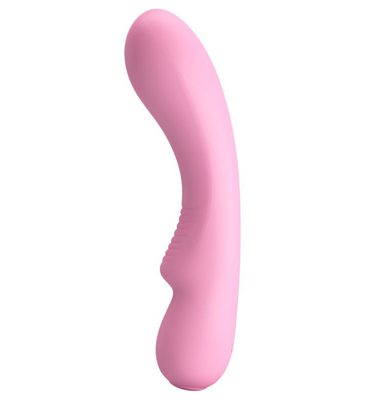 Нежно-розовый силиконовый вибратор Matt - 19 см. купить в секс шопе