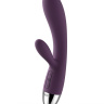 Фиолетовый вибратор Alice с клиторальным стимулятором - 17 см. купить в секс шопе