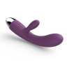Фиолетовый вибратор Alice с клиторальным стимулятором - 17 см. купить в секс шопе