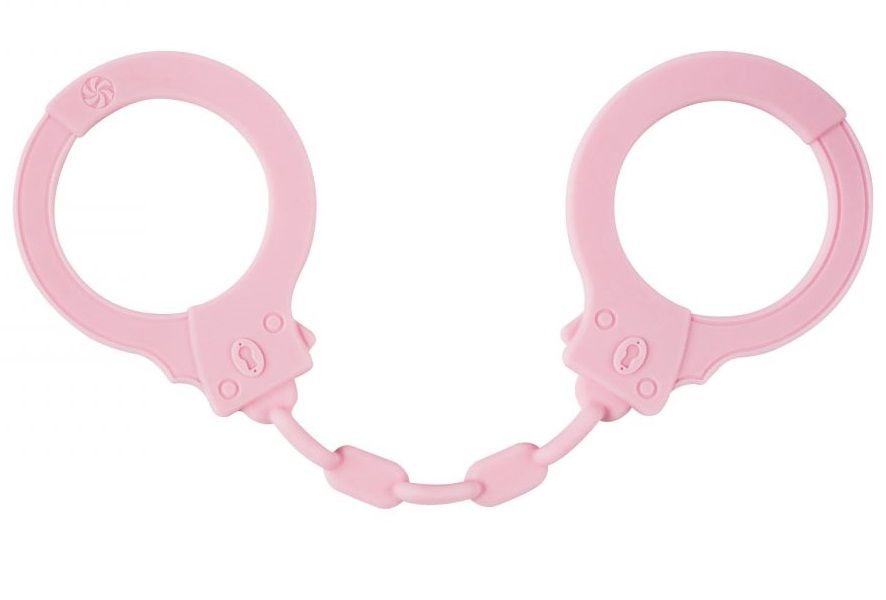 Розовые силиконовые наручники Suppression купить в секс шопе