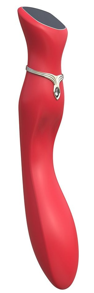 Красный вибратор с screen-touch управлением MIRACLE CHANCE - 21 см. купить в секс шопе