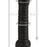 Черный рельефный фаллоимитатор с мошонкой - 27,5 см. купить в секс шопе