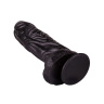 Большой чёрный фаллоимитатор на присоске - 20,5 см. купить в секс шопе