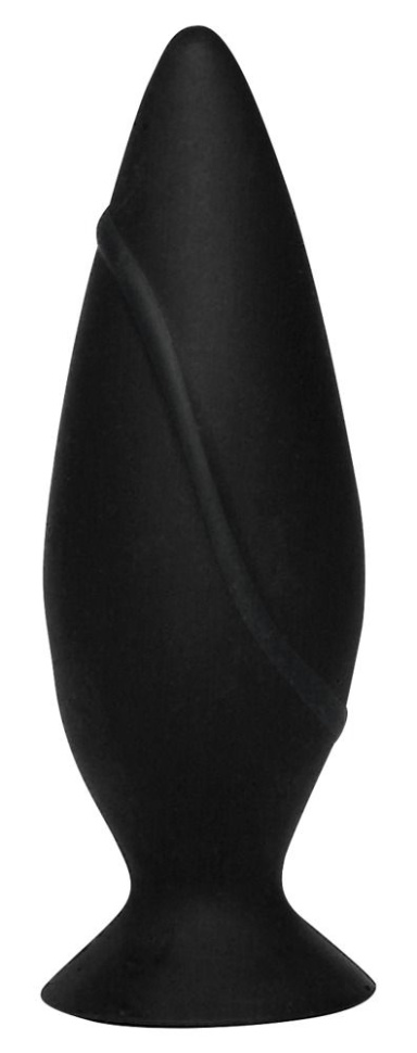 Черная анальная втулка с присоской - 9,7 см. купить в секс шопе