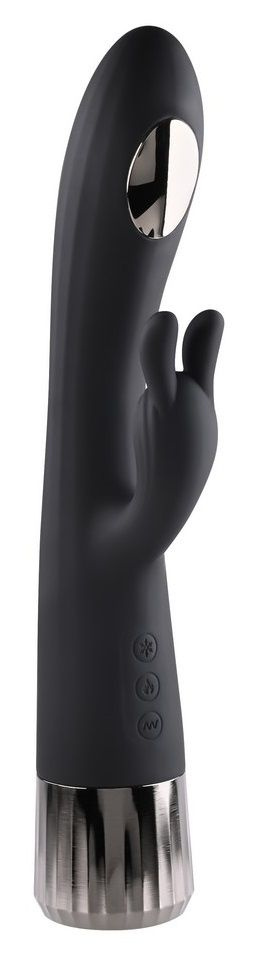 Черный вибростимулятор-кролик Heat Up   Chill - 24,13 см. купить в секс шопе