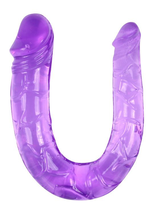 Двухсторонний фаллоимитатор Twin Head Double Dong фиолетового цвета - 29,8 см. купить в секс шопе
