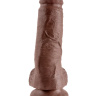 Коричневый фаллоимитатор 8  Cock with Balls - 21,3 см. купить в секс шопе