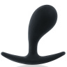 Черная каплевидная анальная пробка с ограничителем - 7,7 см. купить в секс шопе