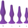 Фиолетовая силиконовая анальная пробка размера L - 12,2 см. купить в секс шопе