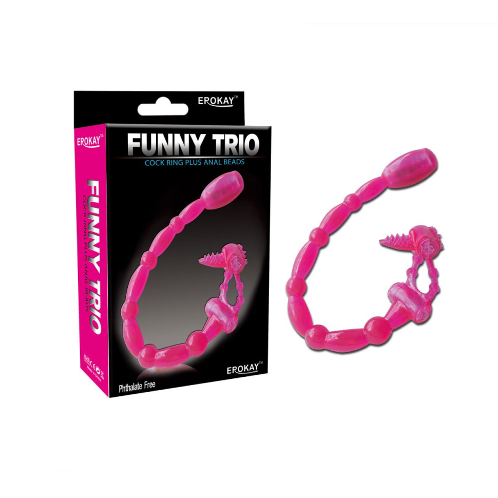 Розовая анальная цепочка с вибрацией купить в секс шопе