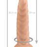 Телесная рельефная анальная втулка - 22,5 см.  купить в секс шопе