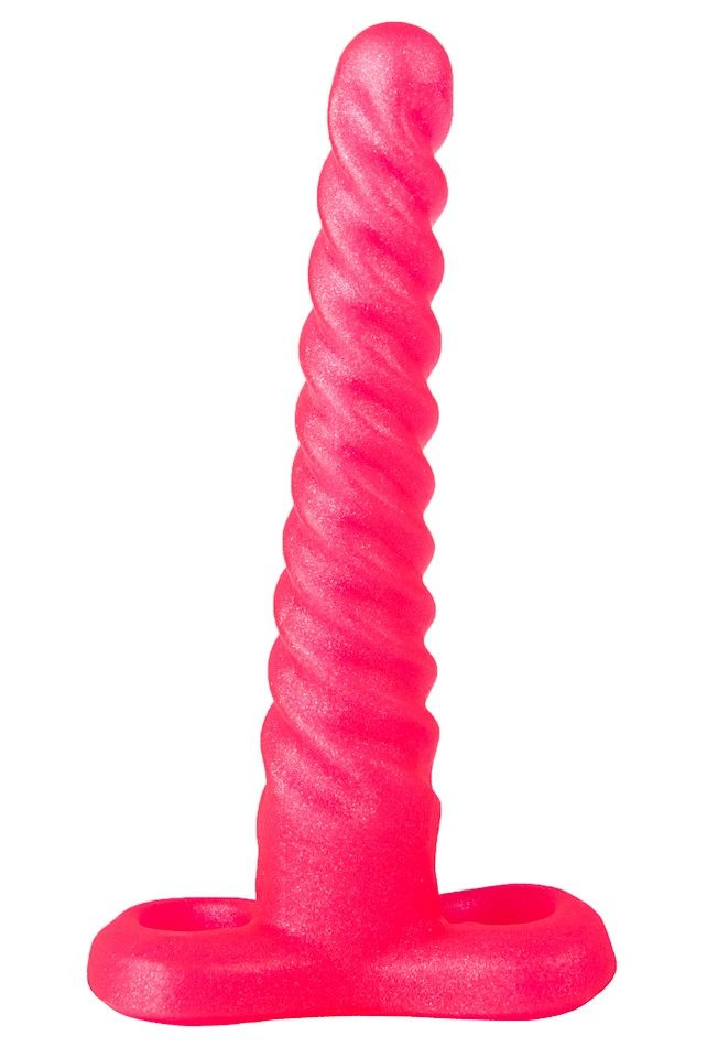 Спиралевидный гелевый плаг розового цвета - 15 см. купить в секс шопе
