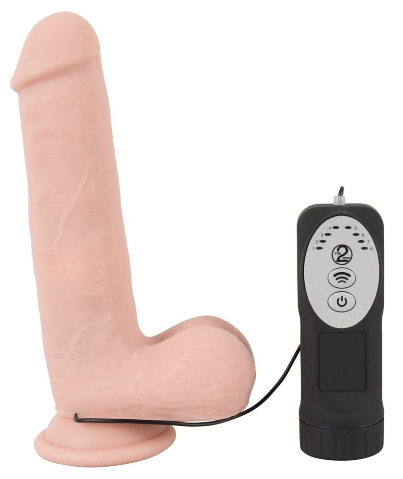 Телесный вибратор-ротатор Medical Silicone Rotating Vibrator - 20 см. купить в секс шопе