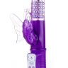 Фиолетовый вибратор Hi-Tech Butterfly с клиторальной бабочкой - 22,8 см. купить в секс шопе