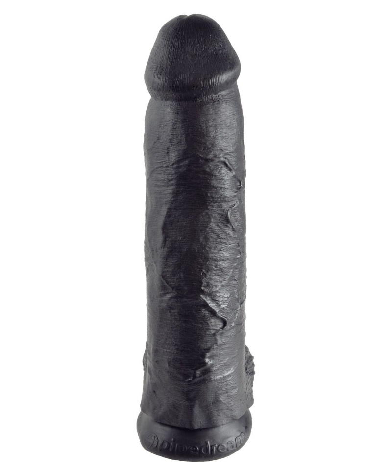 Чёрный фаллоимитатор-гигант 12  Cock with Balls - 30,5 см. купить в секс шопе