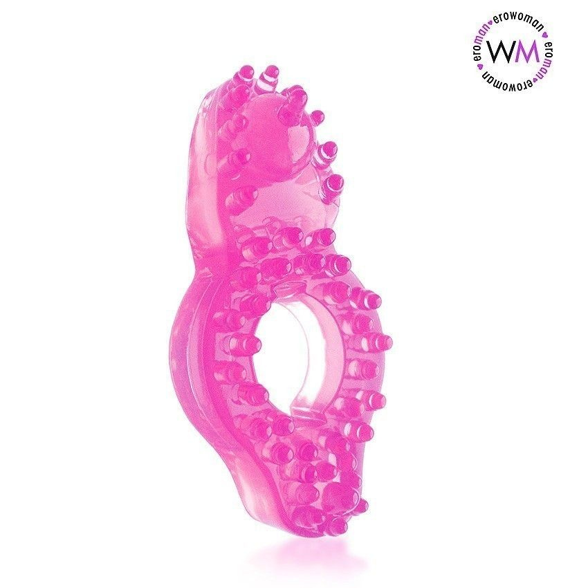 Розовое эрекционное кольцо с бугорками купить в секс шопе