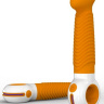 Оранжево-белый вибратор O-zone с ребристой поверхностью купить в секс шопе