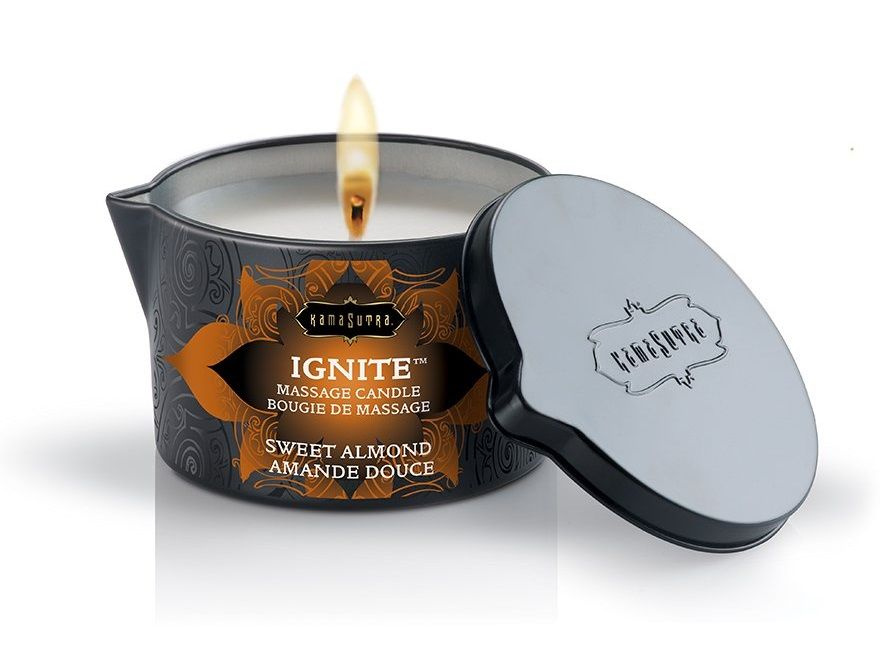 Массажная свеча Ignite Sweet Almond с ароматом миндаля - 170 гр. купить в секс шопе