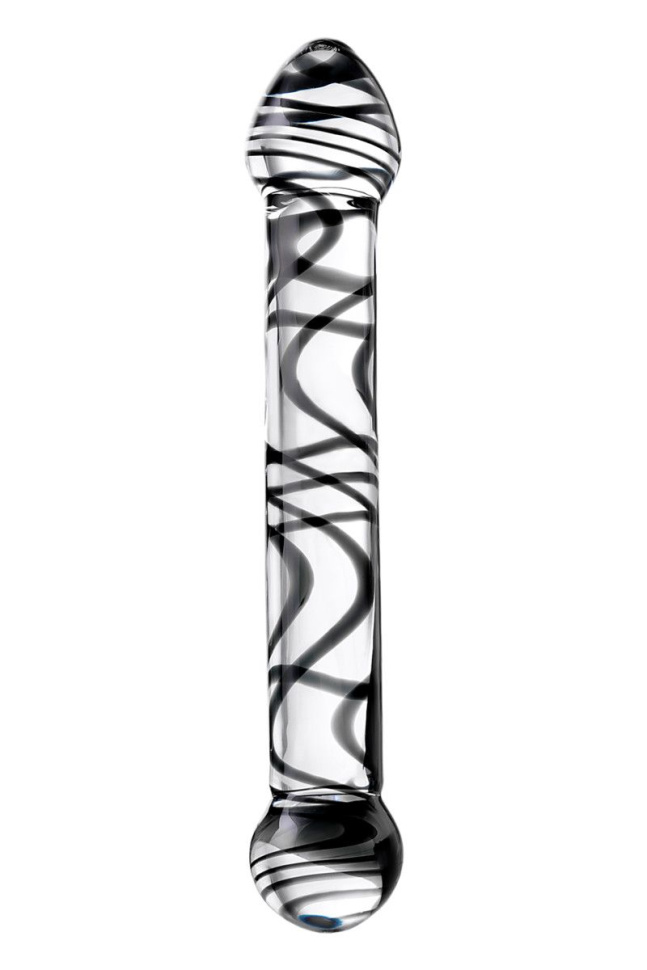 Стеклянный фаллоимитатор из прозрачного стекла со спиралями - 19,5 см. купить в секс шопе