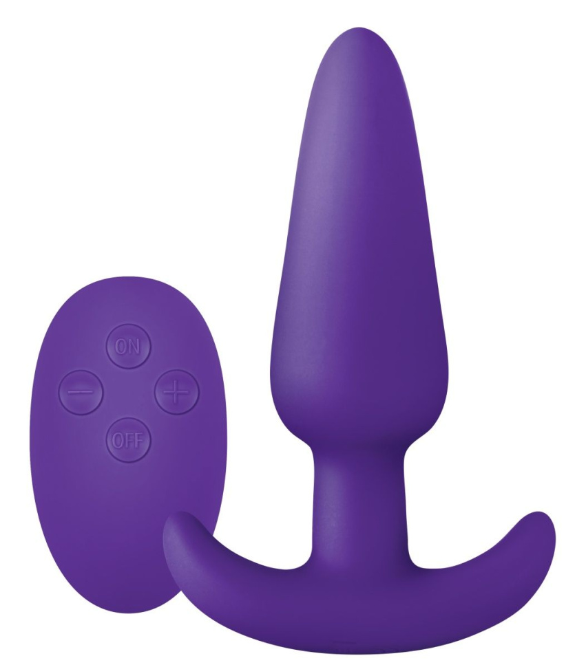 Фиолетовая анальная вибропробка с пультом ДУ Luxe Zenith Wireless Plug - 9,9 см. купить в секс шопе