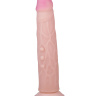 Фаллоимитатор на присоске с венами и точками на стволе - 21,6 см. купить в секс шопе