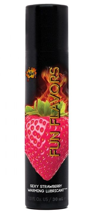 Разогревающий лубрикант Fun Flavors 4-in-1 Sexy Strawberry с ароматом клубники - 30 мл. купить в секс шопе