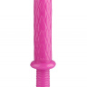 Розовый анальный реалистичный стимулятор с ромбиками - 31 см. купить в секс шопе