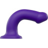 Фиолетовый фаллоимитатор-насадка Strap-On-Me Dildo Dual Density size L - 19 см. купить в секс шопе