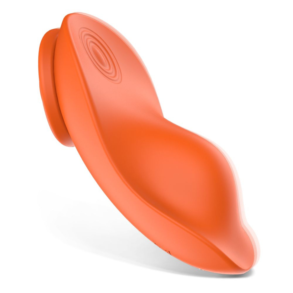 Оранжевая вибровкладка в трусики с пультом ДУ купить в секс шопе