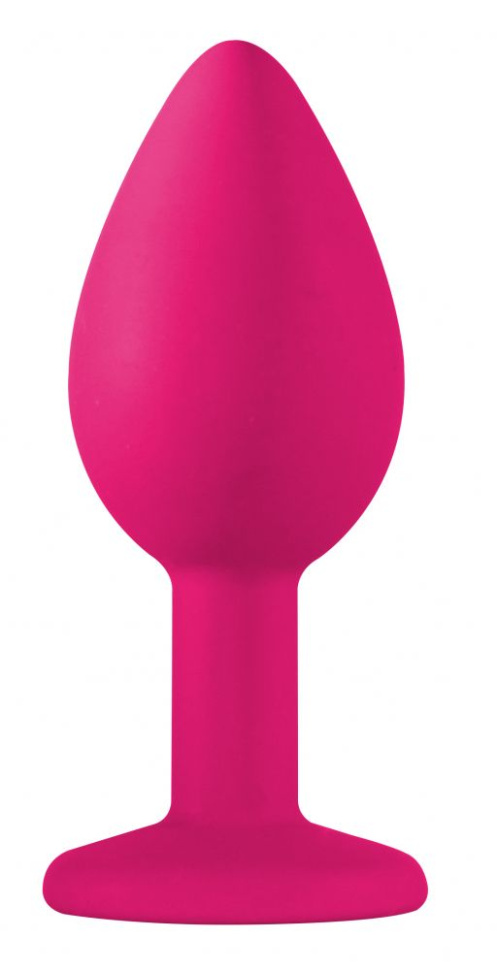 Малая розовая анальная пробка Emotions Cutie Small с фиолетовым кристаллом - 7,5 см. купить в секс шопе