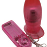 Розовая вибропробка с выносным пультом - 12 см. купить в секс шопе