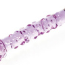 Нежно-фиолетовый стеклянный фаллоимитатор с шишечками - 18 см. купить в секс шопе