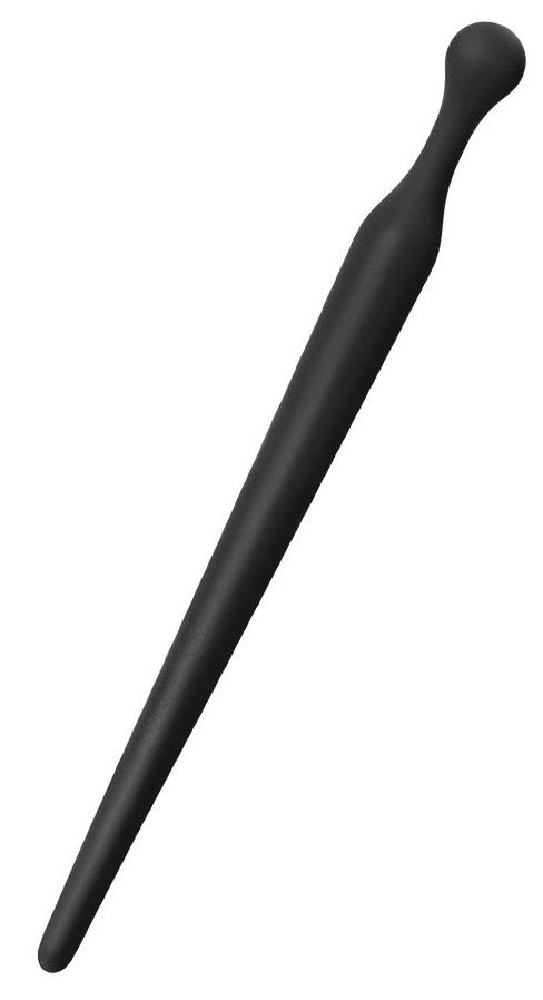 Черный силиконовый уретральный плаг - 10 см. купить в секс шопе