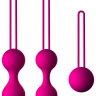 Набор из 3 вагинальных шариков Кегеля розового цвета купить в секс шопе
