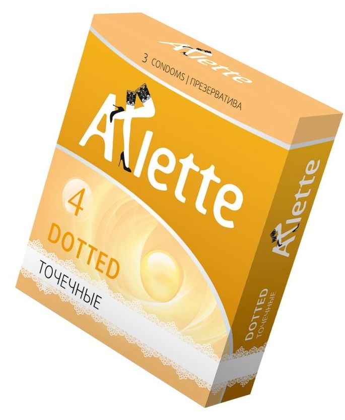 Презервативы Arlette Dotted с точечной текстурой - 3 шт. купить в секс шопе