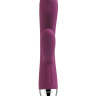 Фиолетовый вибратор Trysta с клиторальным отростком и движущимся шариком в кончике - 18,6 см. купить в секс шопе