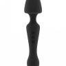 Чёрный двусторонний вибратор Sasha - 22,5 см. купить в секс шопе