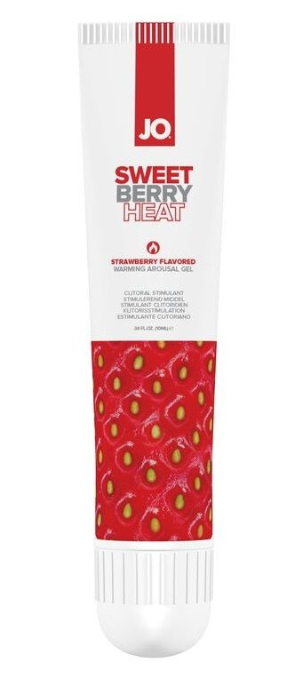 Стимулирующий клиторальный гель со вкусом клубники JO Sweet Berry Heat - 10 мл. купить в секс шопе