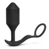 Черная анальная вибропробка с эрекционным кольцом Vibrating Snug   Tug XL купить в секс шопе