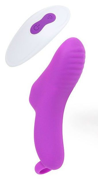 Фиолетовая перезаряжаемая насадка на палец с вибрацией OMG-RCT купить в секс шопе