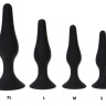 Черная силиконовая анальная пробка размера M - 11 см. купить в секс шопе