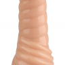 Телесный фигурный анальный фаллоимитатор - 20,5 см.  купить в секс шопе