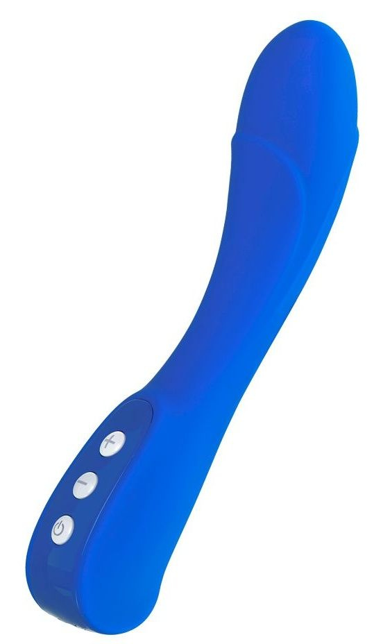 Нереалистичный синий вибратор BLURY - 18,5 см. купить в секс шопе